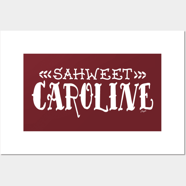 Sahweet Caroline White Tattoo Font Wall Art by Mudge